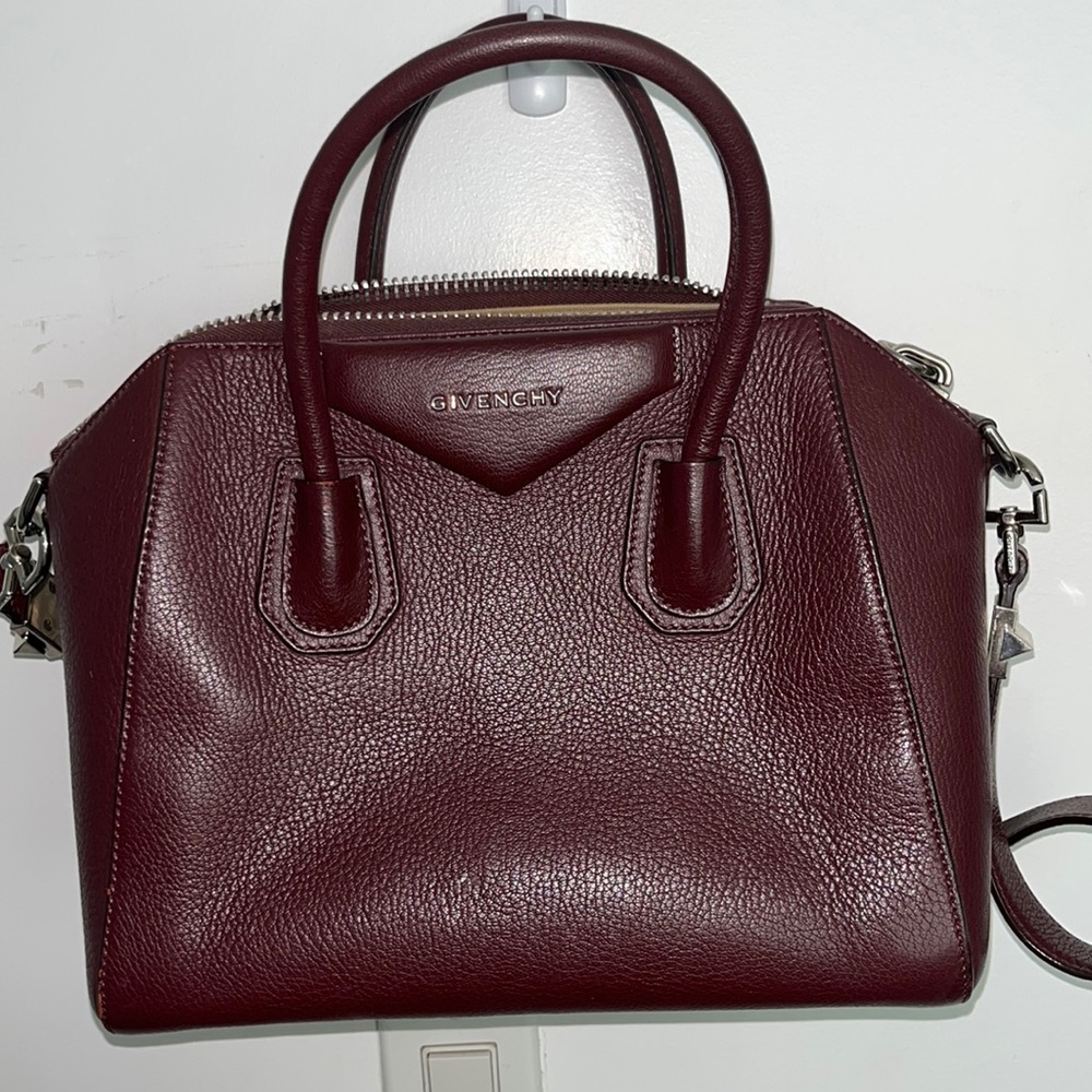 Authentic Givenchy Antigona Burgundy Bag Medium